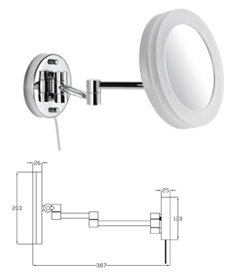 Kosmetikspiegel mit Vergrsserung als Wandspiegel beleuchtet mit LED by Bavaria Bder-Technik.GdbR