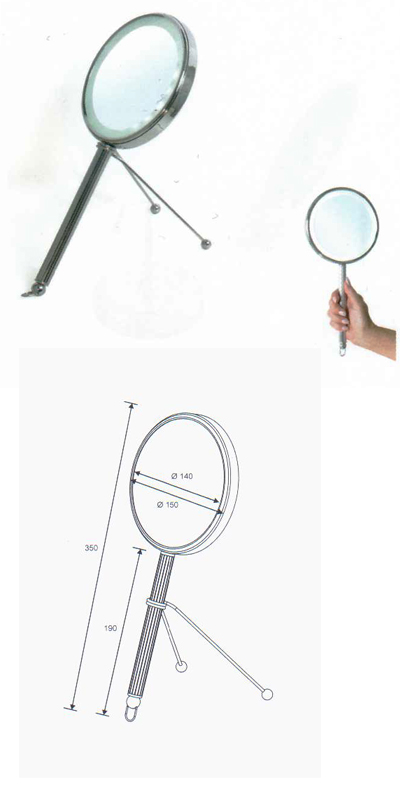 Kosmetikspiegel zur Verwendung als Handspiegel sowie als Standspiegel by Bavaria Bder-Technik GdbR