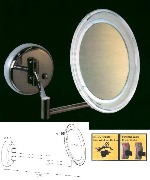 Kosmetikspiegel und Schminkspiegel mit Akku - beleuchtet mit LED by Bavaria Bder-Technik GdbR